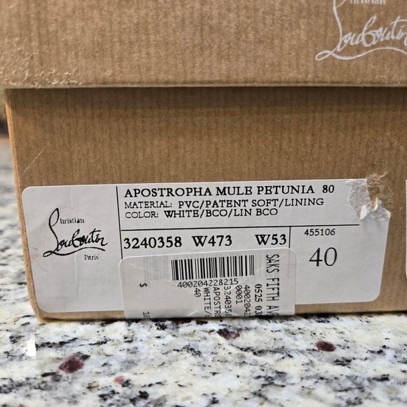 NEW Christian Louboutin Apostropha Petunia Mule 80mm White Size 40 - Picture 11 of 11
